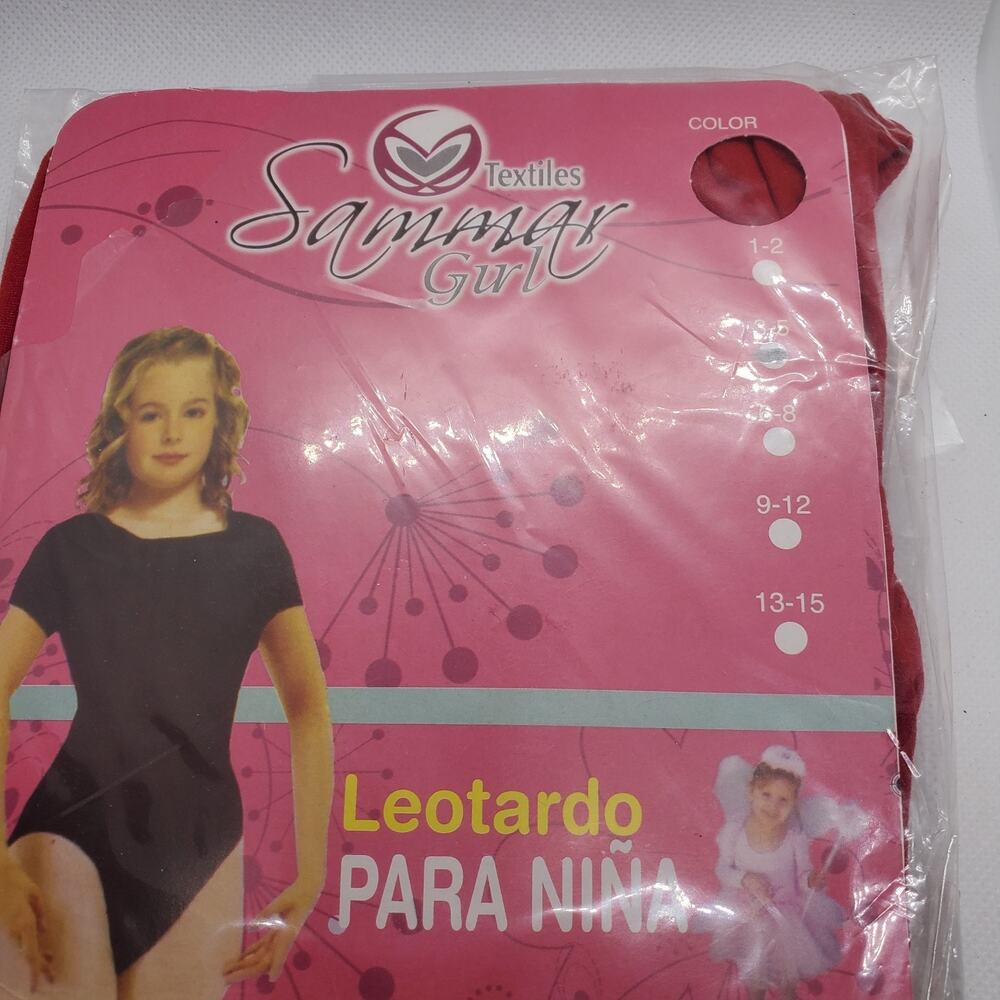 Textiles Sammar Girls Leotard Red Size 3-5 Toddler Ballet Gymnastics Dancewear